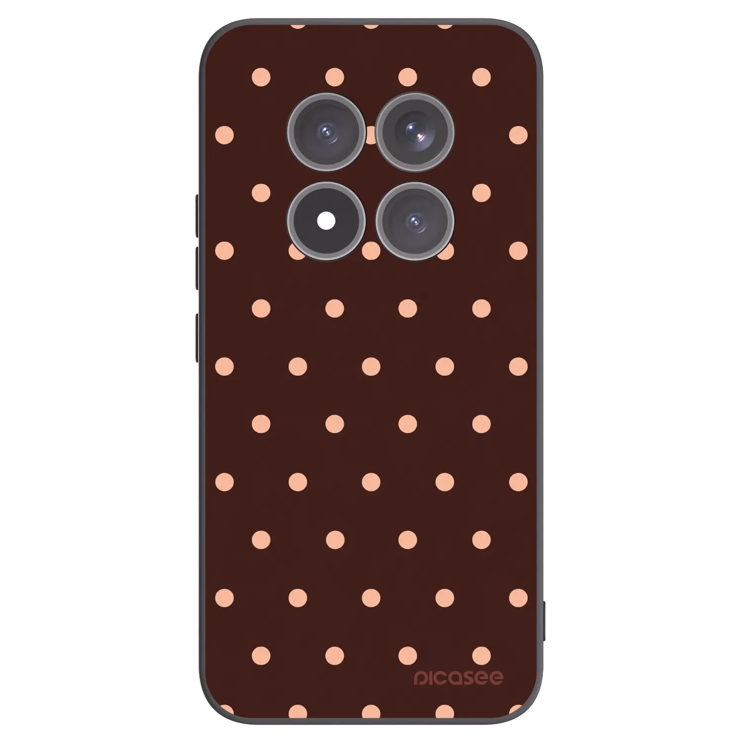 Picasee crna silikonska maskica za Xiaomi Redmi Note 15 Pro+ - Peach Dots & Chocolate