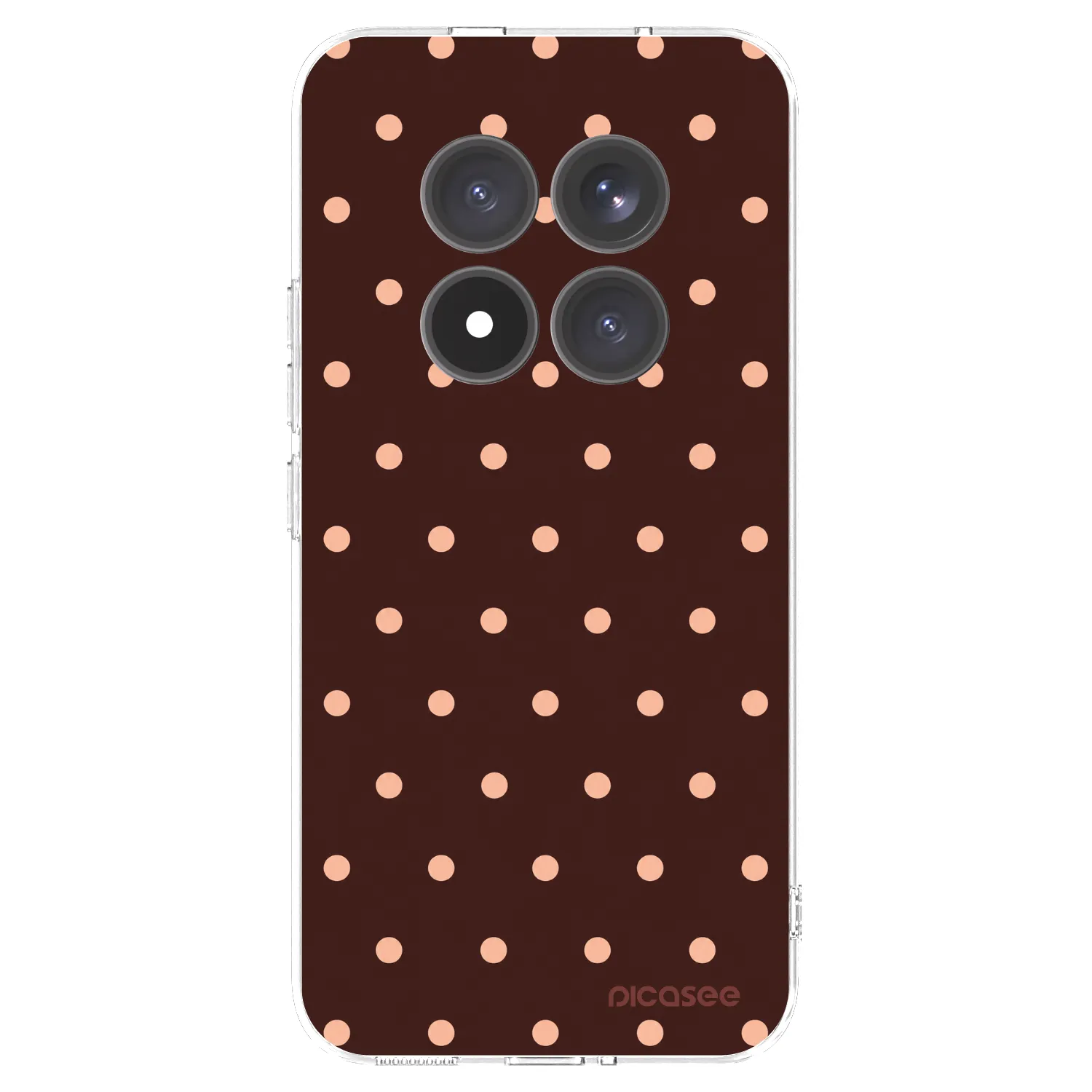 Picasee silikonska prozirna maskica za Xiaomi Redmi Note 15 Pro+ - Peach Dots & Chocolate