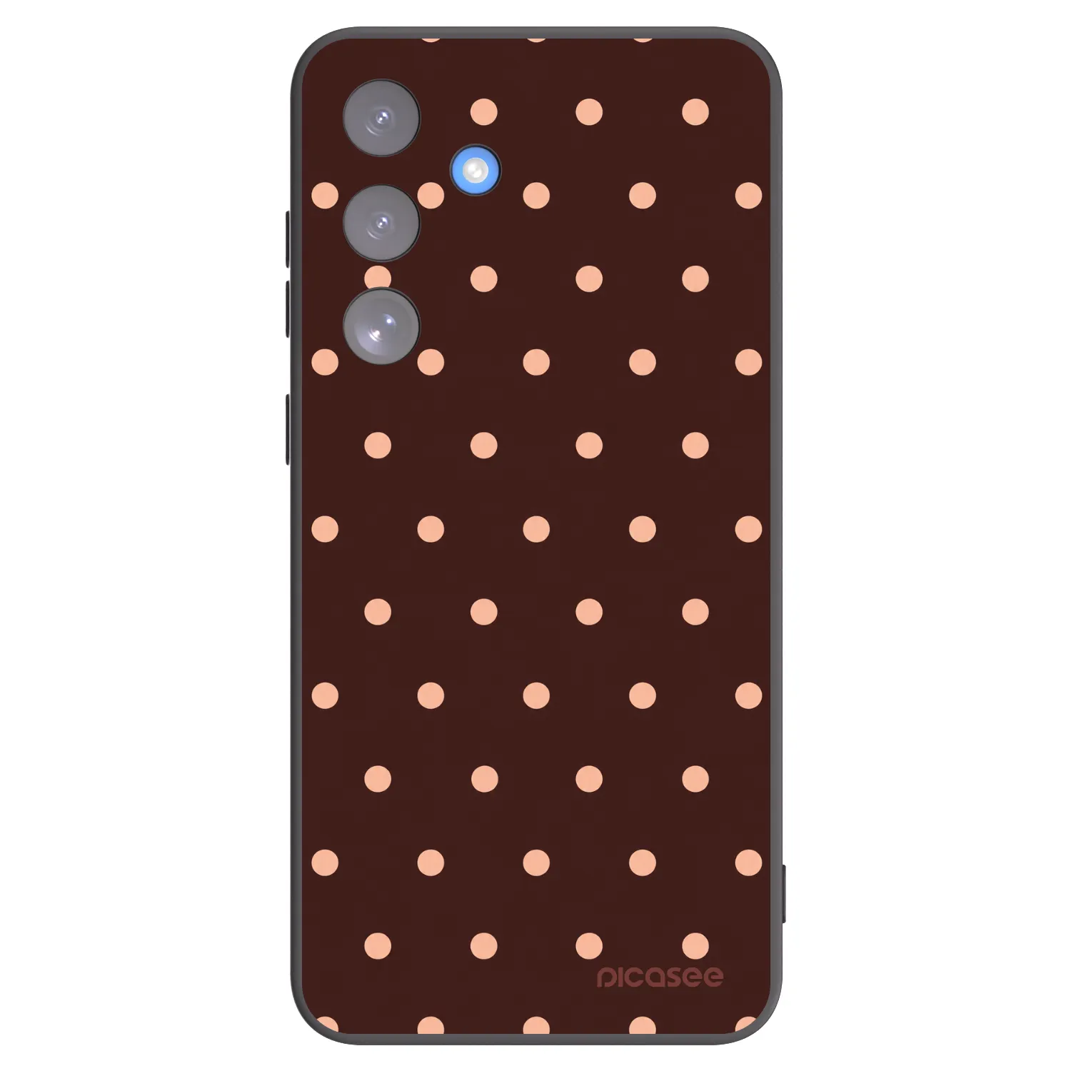 Picasee crna silikonska maskica za Samsung Galaxy S25 FE 5G - Peach Dots & Chocolate