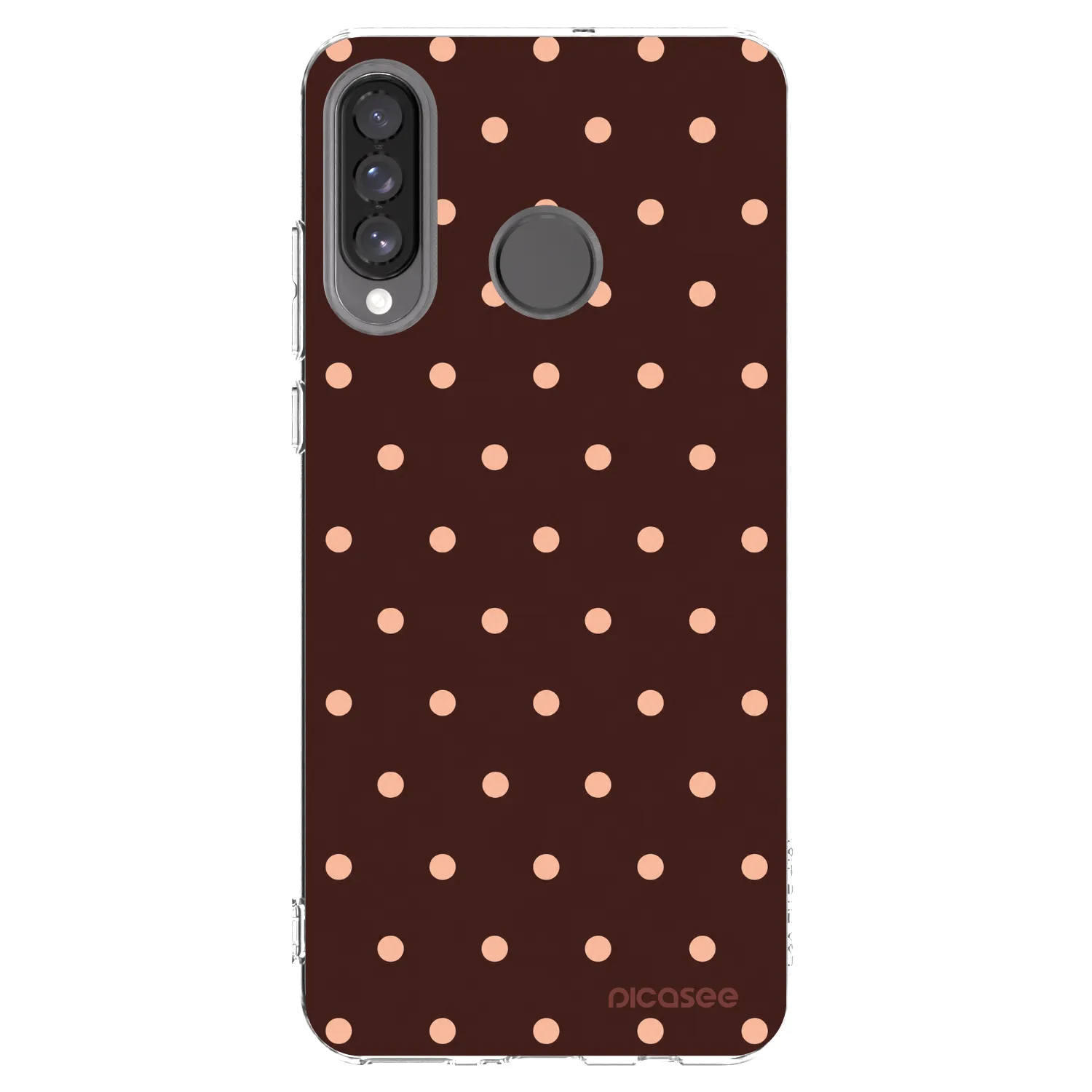 Picasee silikonska prozirna maskica za Huawei P30 Lite - Peach Dots & Chocolate