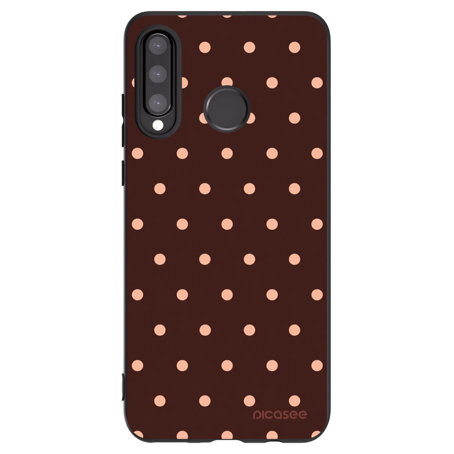 Picasee crna silikonska maskica za Huawei P30 Lite - Peach Dots & Chocolate
