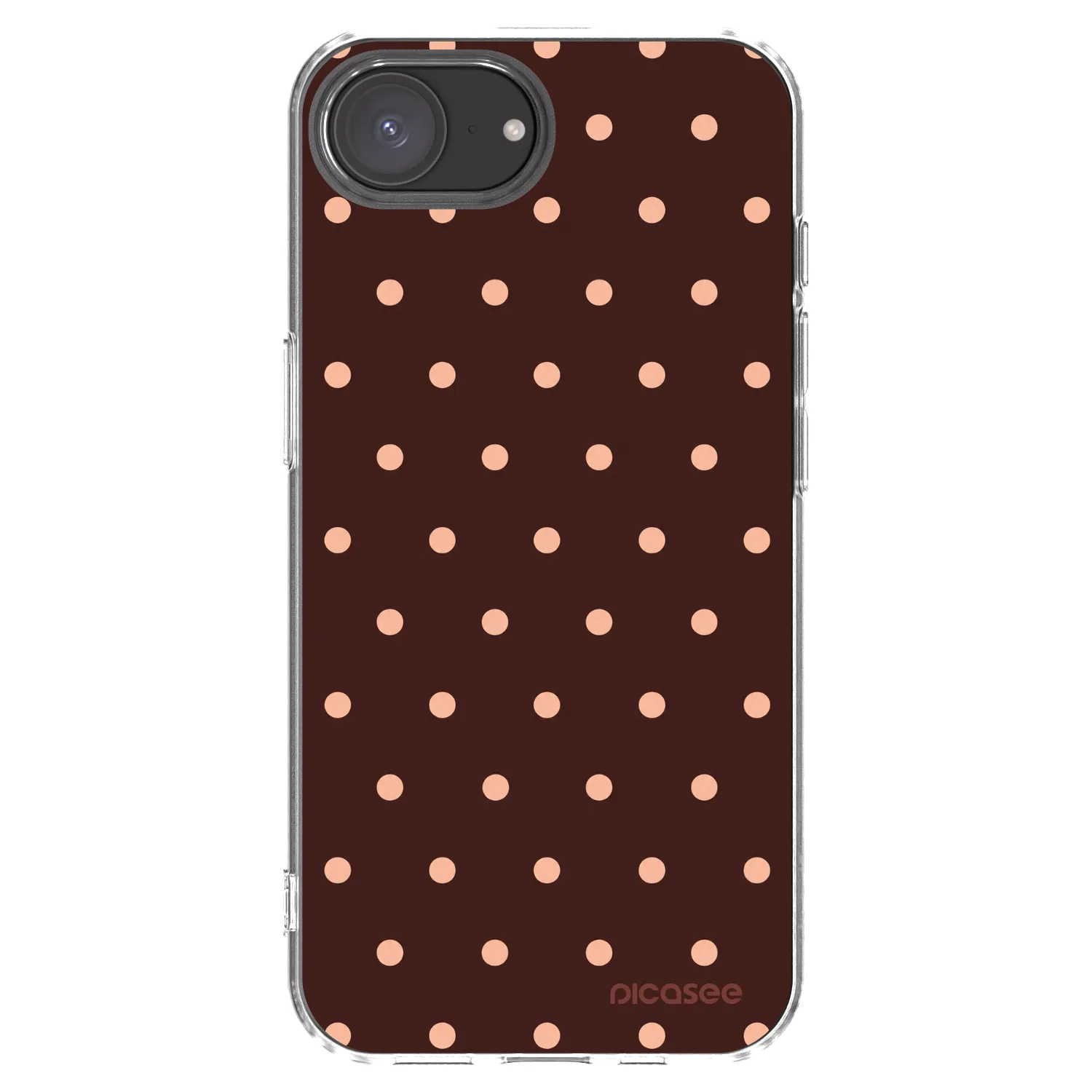 Picasee silikonska prozirna maskica za Apple iPhone 17e - Peach Dots & Chocolate