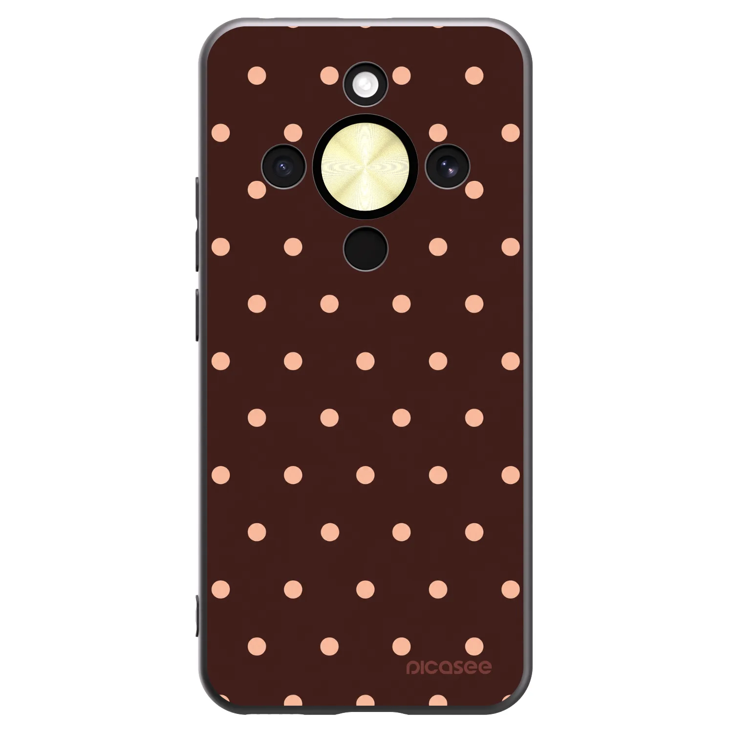 Picasee crna silikonska maskica za Honor Magic8 Lite 5G - Peach Dots & Chocolate