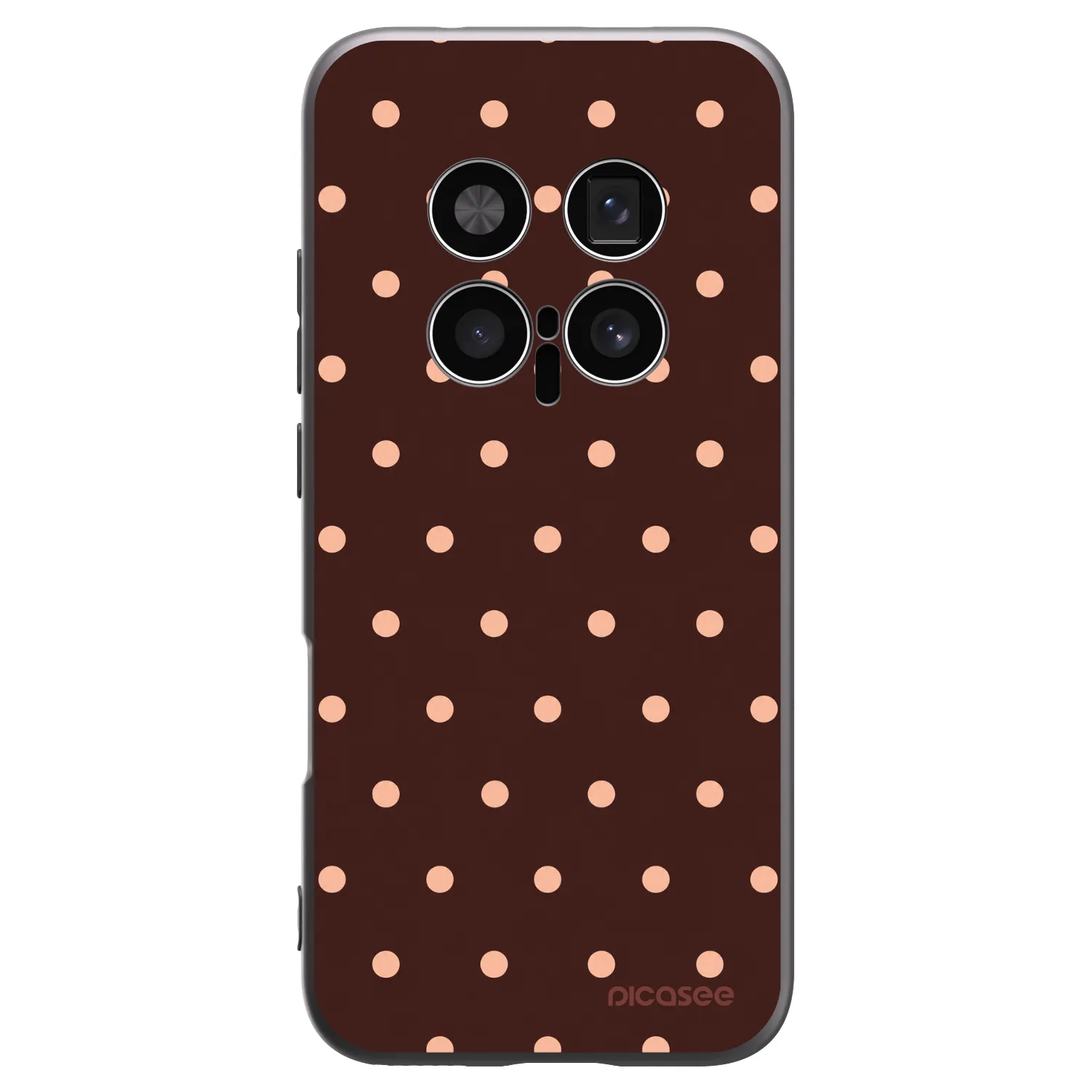Picasee crna silikonska maskica za Honor Magic8 Pro 5G - Peach Dots & Chocolate
