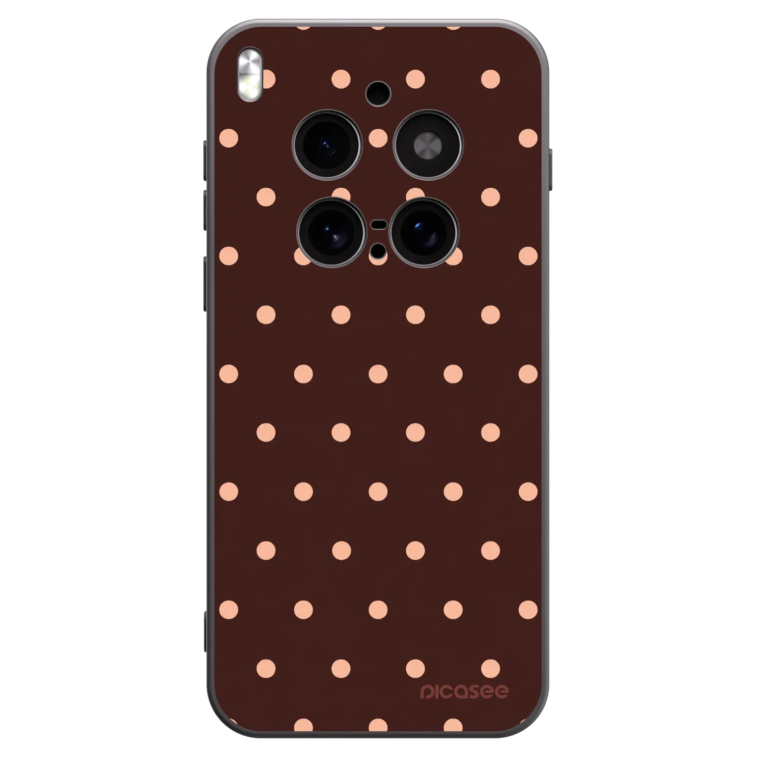 Picasee crna silikonska maskica za Vivo X300 Pro - Peach Dots & Chocolate