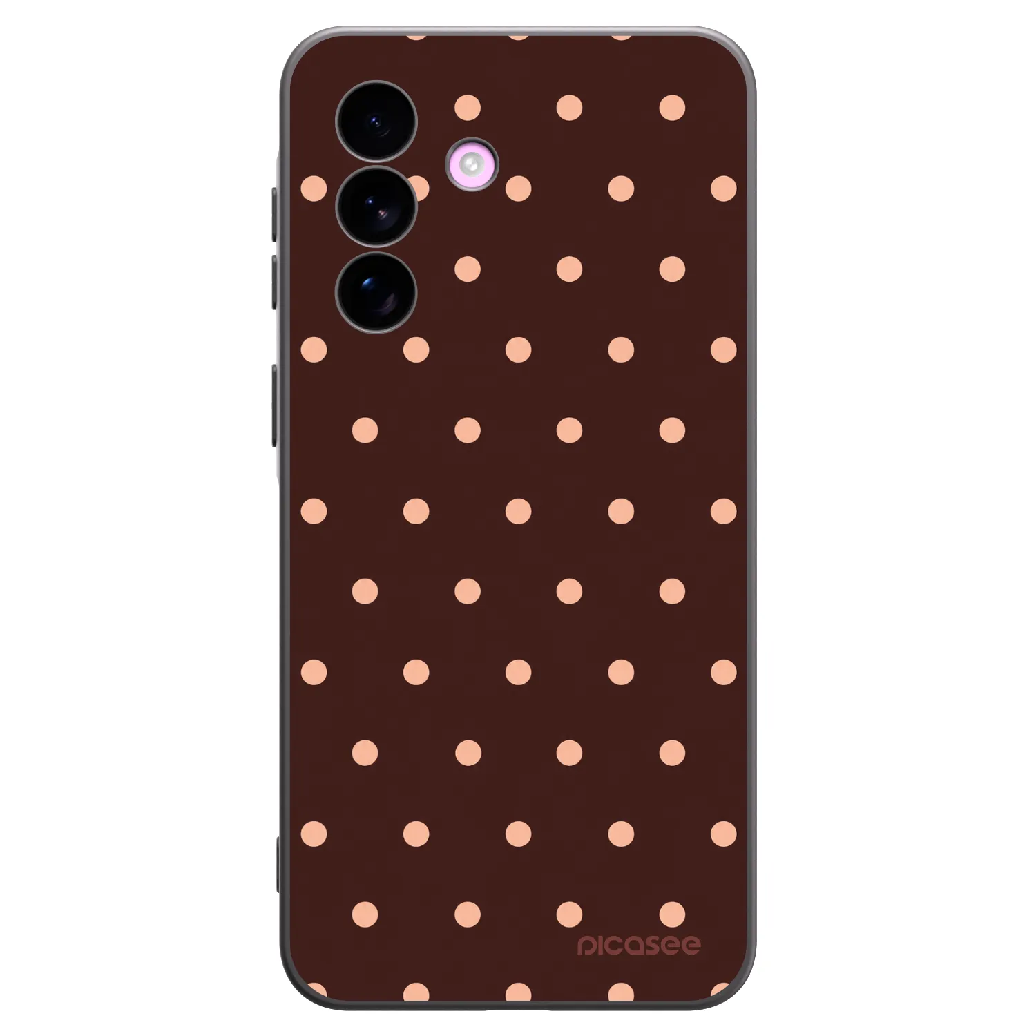 Picasee crna silikonska maskica za Samsung Galaxy A57 5G - Peach Dots & Chocolate