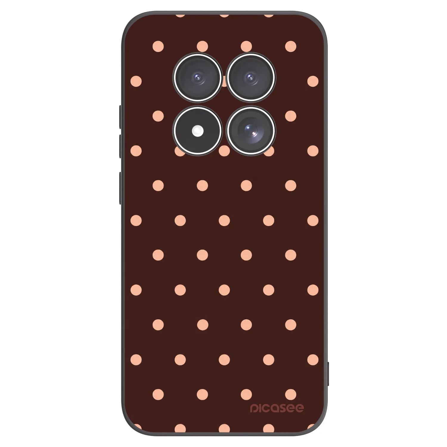 Picasee crna silikonska maskica za Xiaomi Redmi Note 15 Pro 5G - Peach Dots & Chocolate