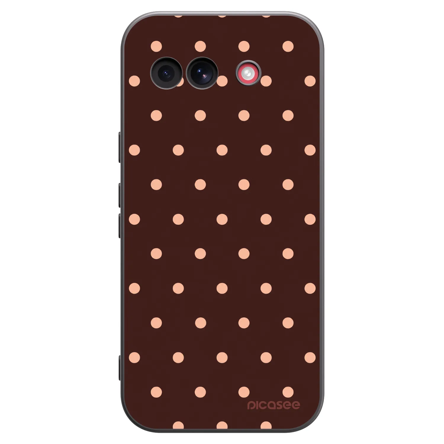 Picasee crna silikonska maskica za Google Pixel 10a - Peach Dots & Chocolate