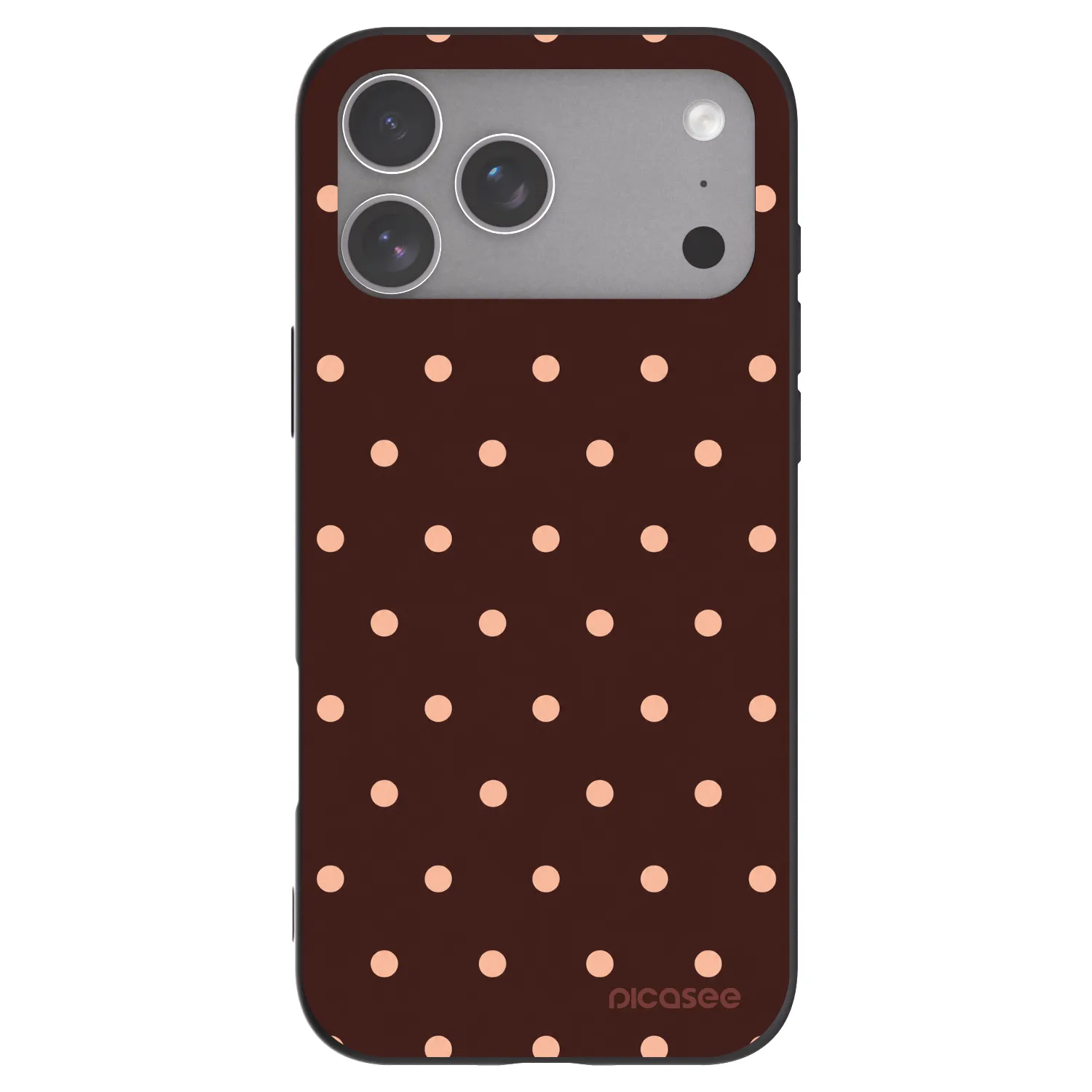 Picasee crna silikonska maskica za Apple iPhone 18 Pro Max - Peach Dots & Chocolate