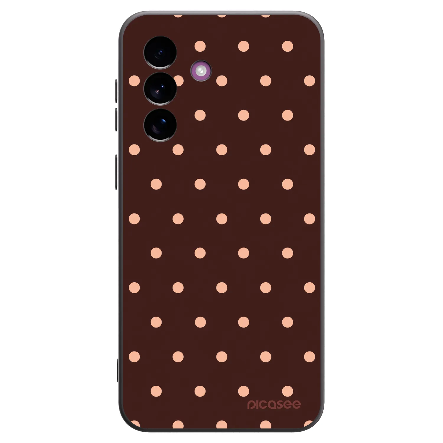Picasee crna silikonska maskica za Samsung Galaxy A37 - Peach Dots & Chocolate