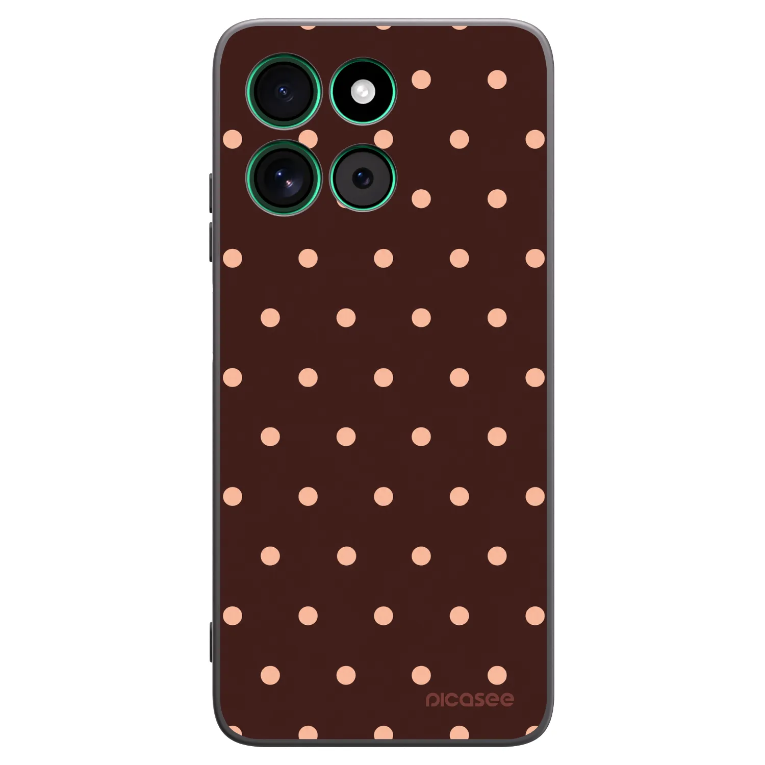 Picasee crna silikonska maskica za Motorola Moto G57 Power - Peach Dots & Chocolate