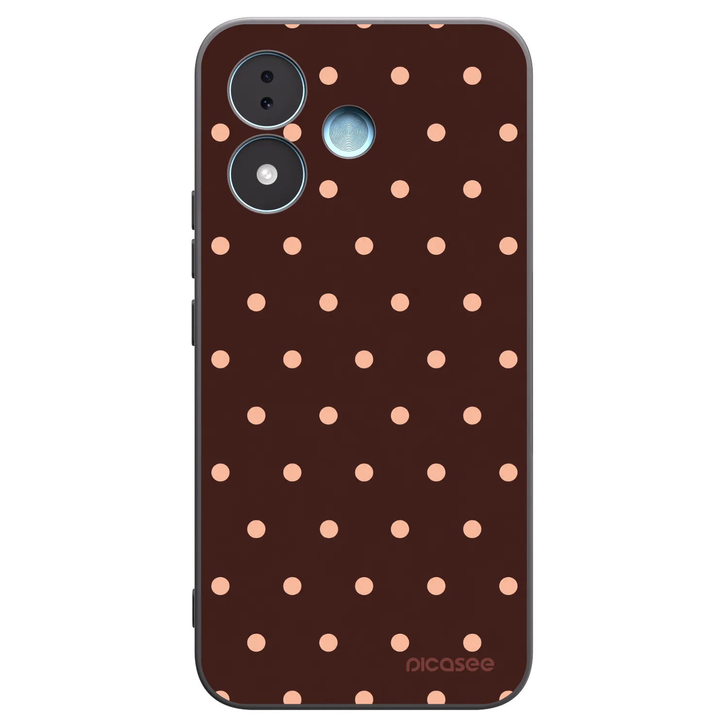 Picasee crna silikonska maskica za Xiaomi Redmi Note 17 5G - Peach Dots & Chocolate