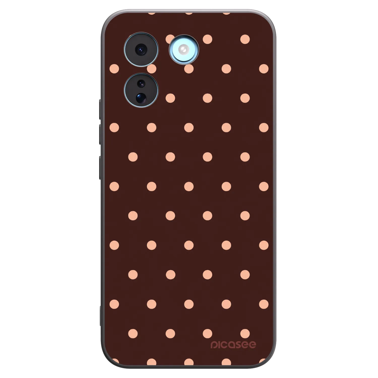 Picasee crna silikonska maskica za Xiaomi Redmi Note 17 Pro MAX 5G - Peach Dots & Chocolate