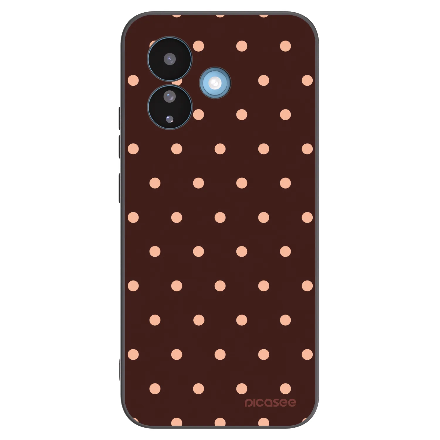 Picasee crna silikonska maskica za Xiaomi Redmi Note 17 Pro 5G - Peach Dots & Chocolate