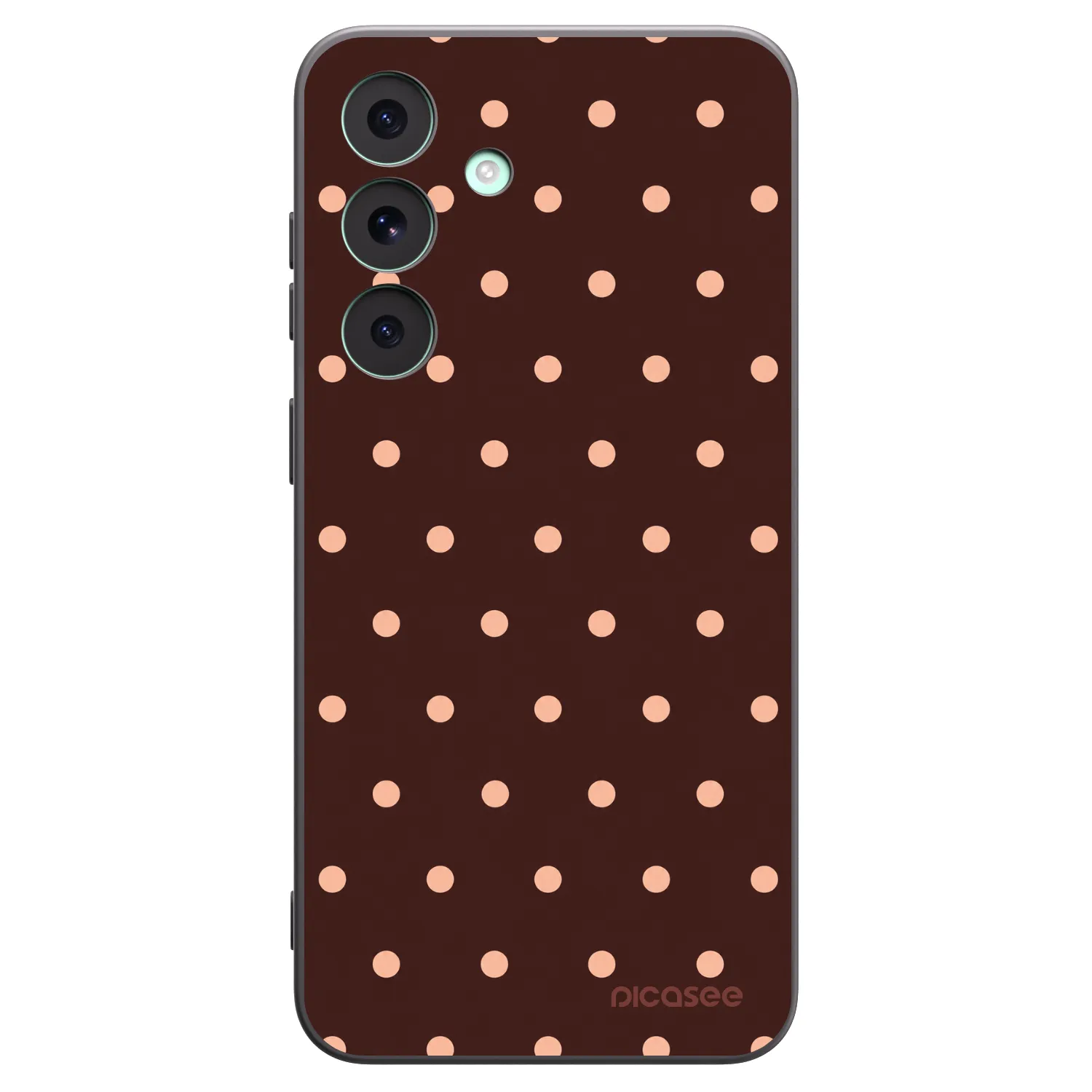 Picasee crna silikonska maskica za Samsung Galaxy S26 FE - Peach Dots & Chocolate