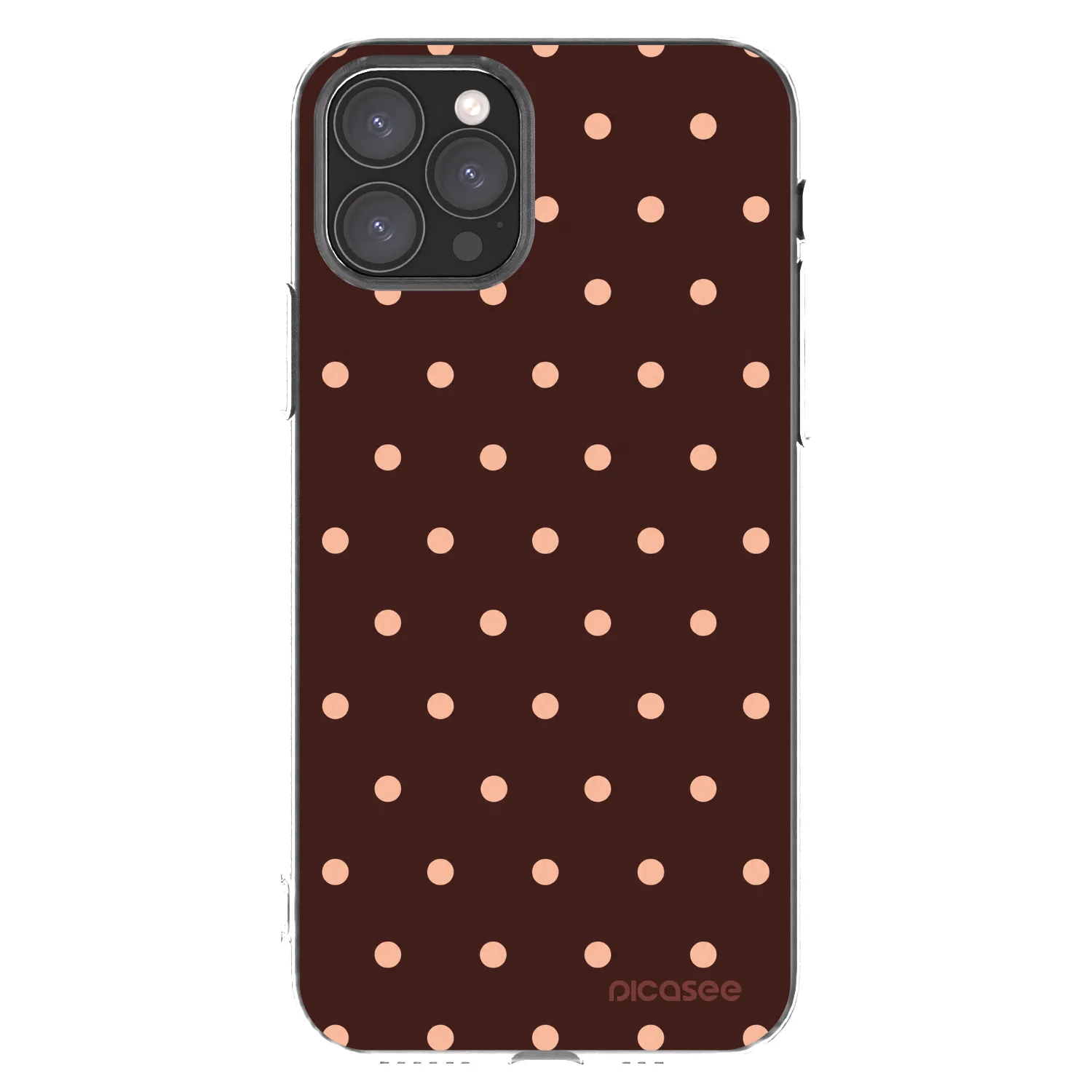 Picasee silikonska prozirna maskica za Apple iPhone 11 Pro - Peach Dots & Chocolate