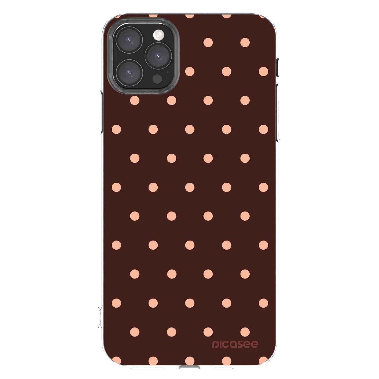 Picasee silikonska prozirna maskica za Apple iPhone 11 Pro Max - Peach Dots & Chocolate