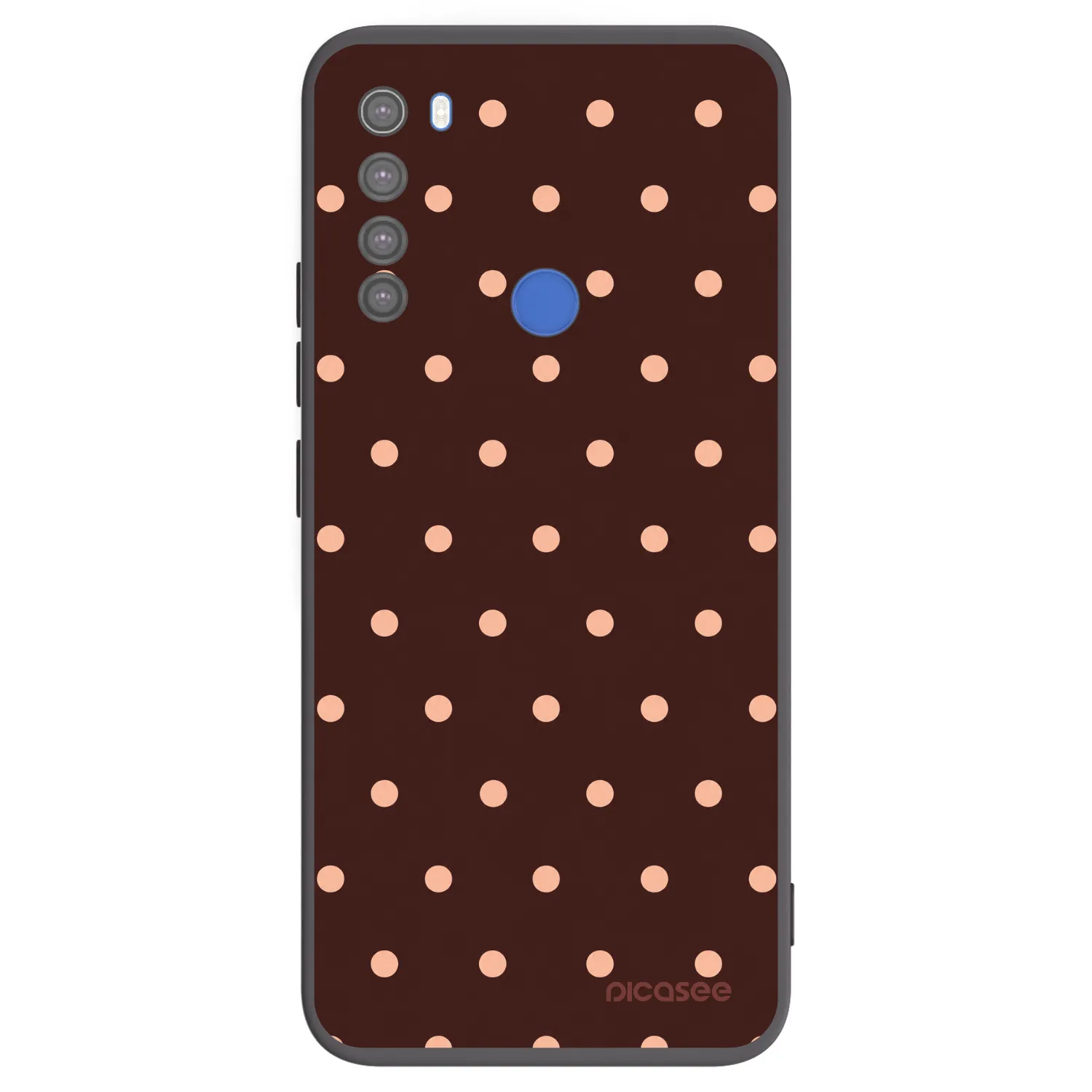 Picasee crna silikonska maskica za Xiaomi Redmi Note 8T - Peach Dots & Chocolate