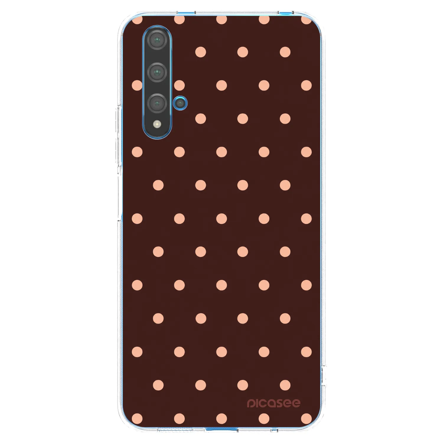 Picasee silikonska prozirna maskica za Huawei Nova 5T - Peach Dots & Chocolate