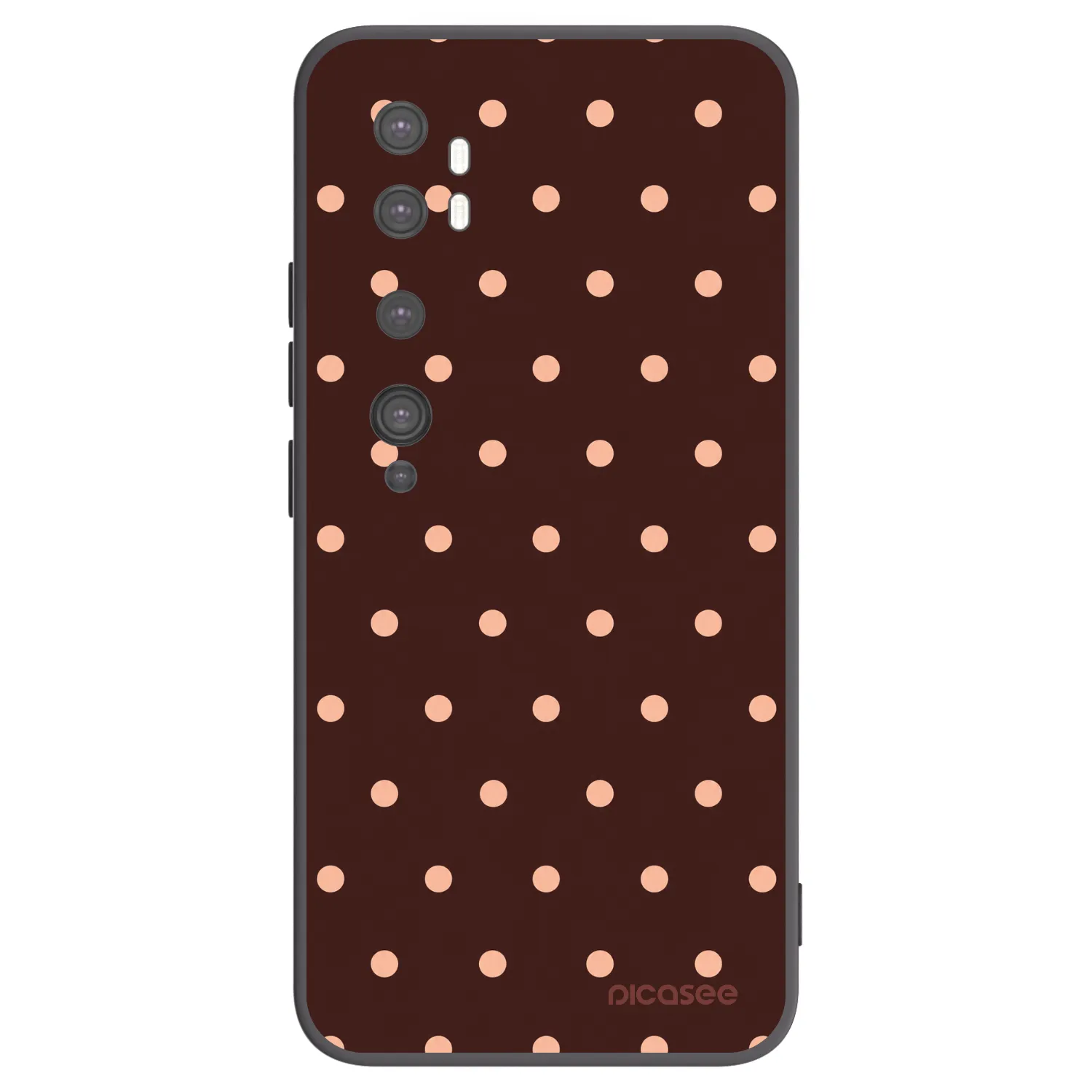 Picasee crna silikonska maskica za Xiaomi Mi Note 10 (Pro) - Peach Dots & Chocolate