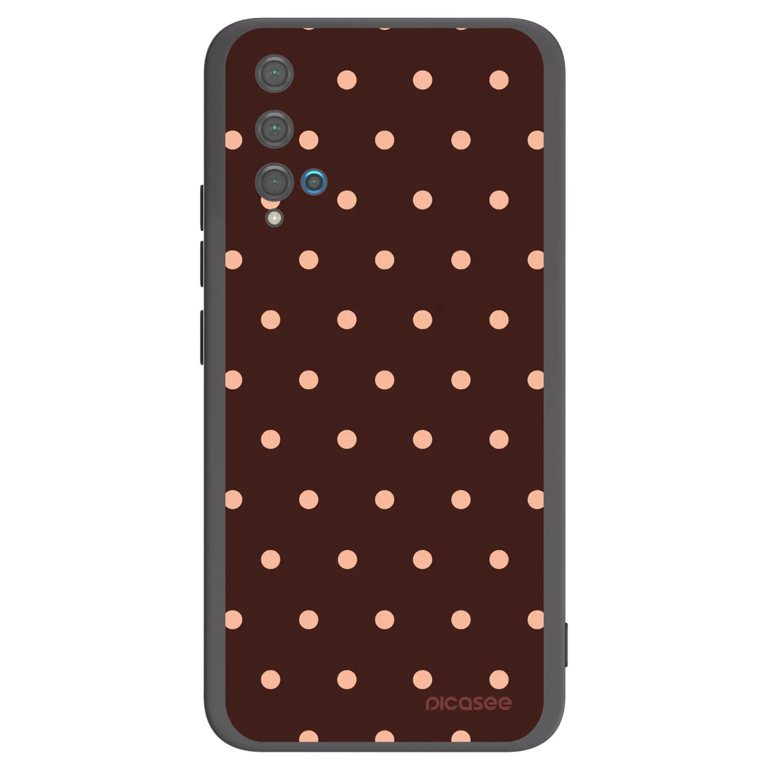 Picasee crna silikonska maskica za Huawei Nova 5T - Peach Dots & Chocolate