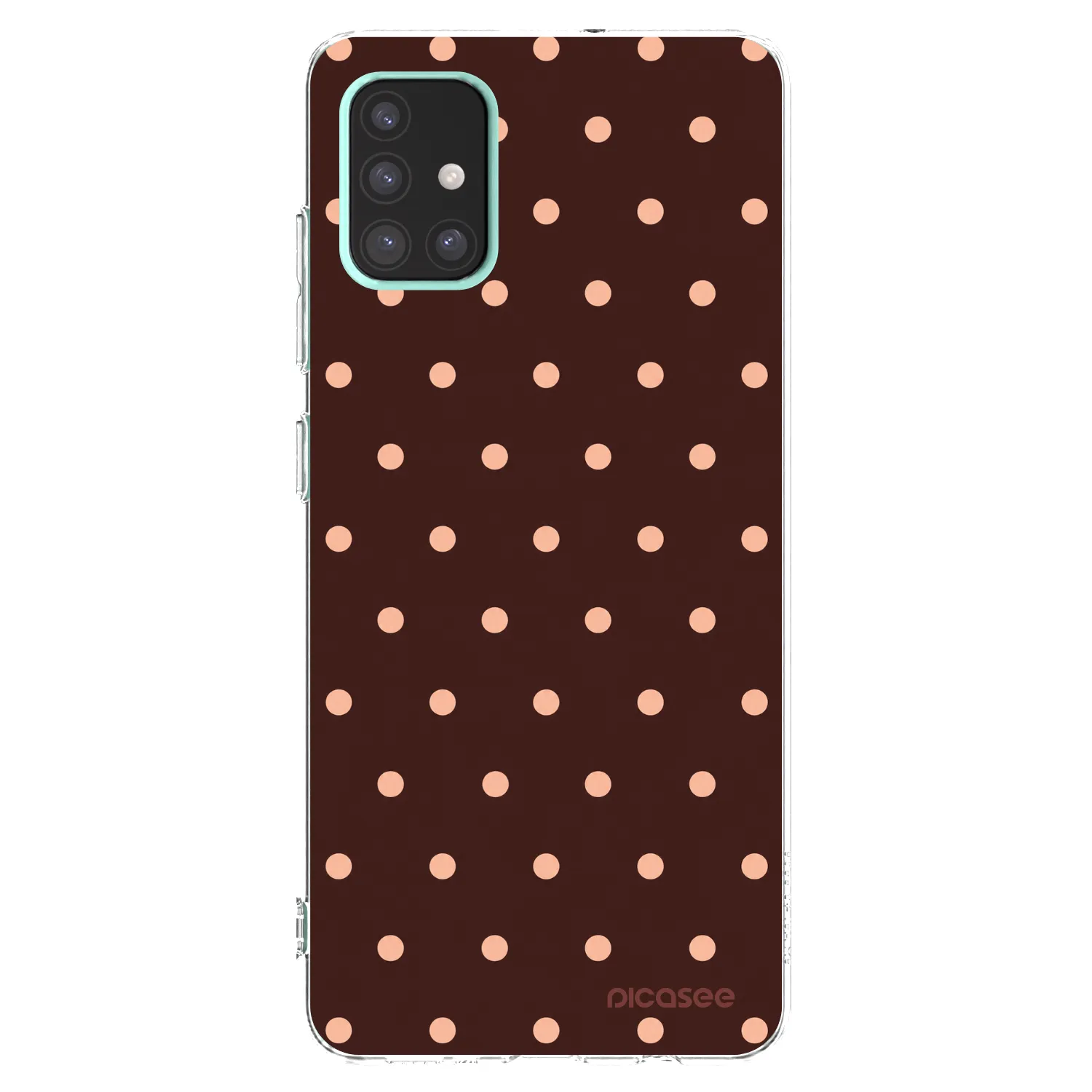 Picasee silikonska prozirna maskica za Samsung Galaxy A51 A515F - Peach Dots & Chocolate