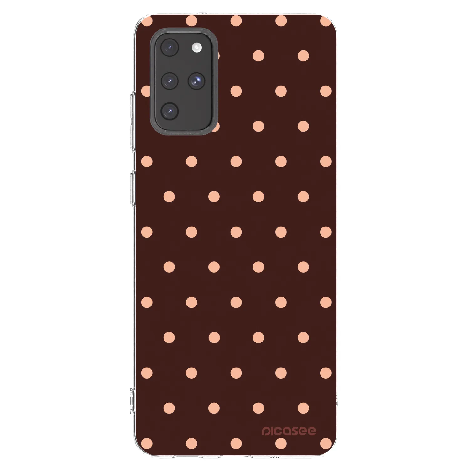 Picasee silikonska prozirna maskica za Samsung Galaxy S20+ G985F - Peach Dots & Chocolate