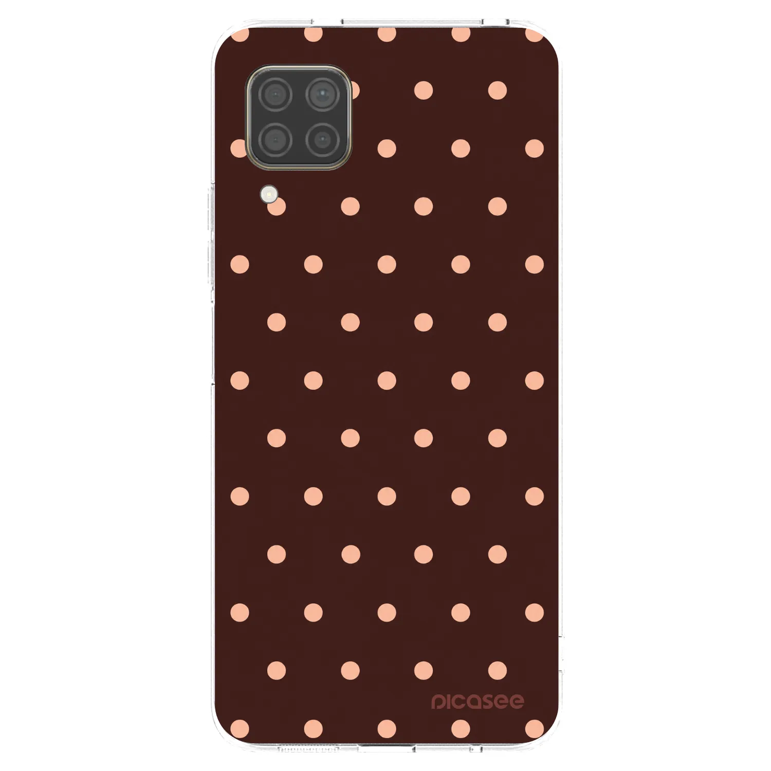 Picasee silikonska prozirna maskica za Huawei P40 Lite - Peach Dots & Chocolate