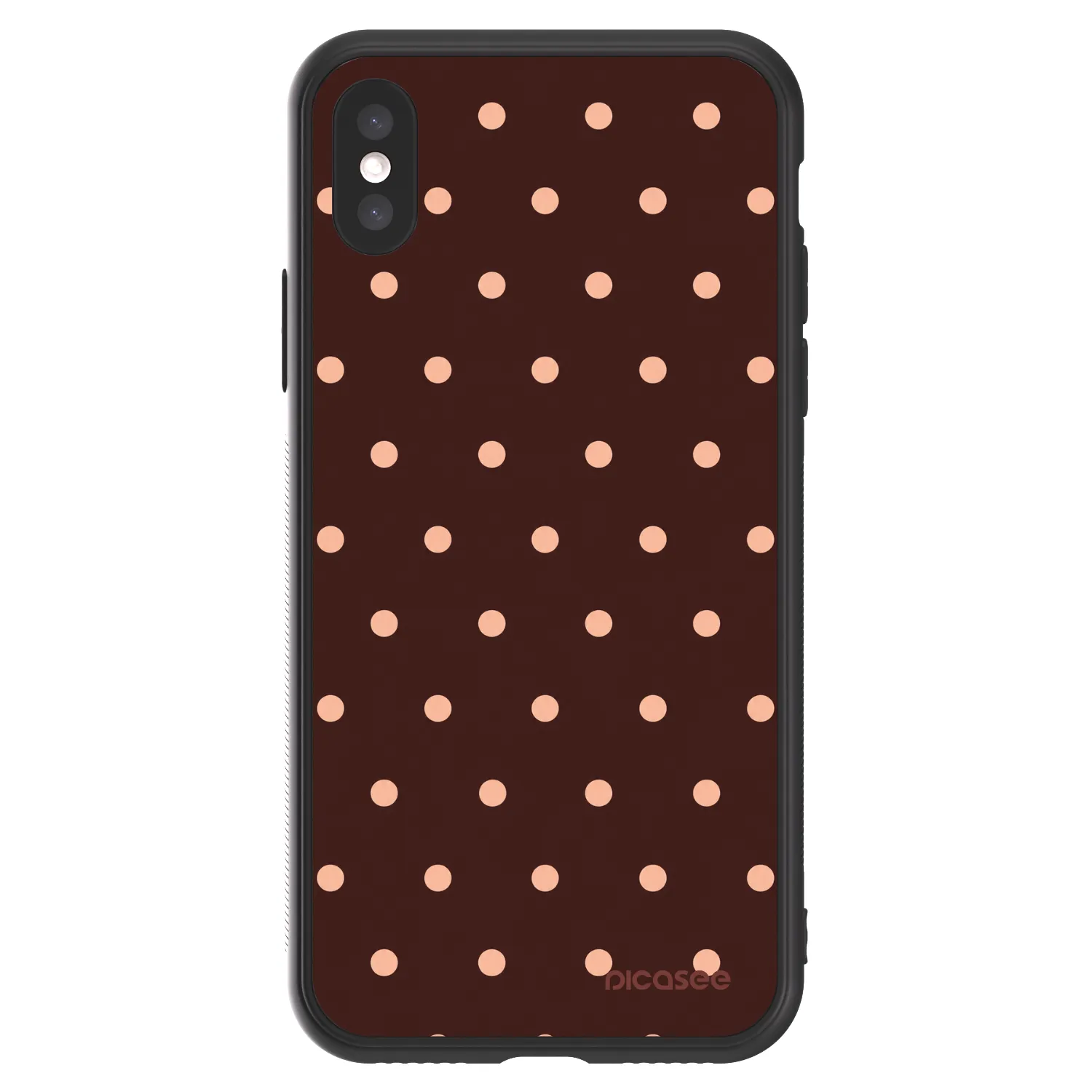 Picasee ULTIMATE CASE za Apple iPhone X/XS - Peach Dots & Chocolate