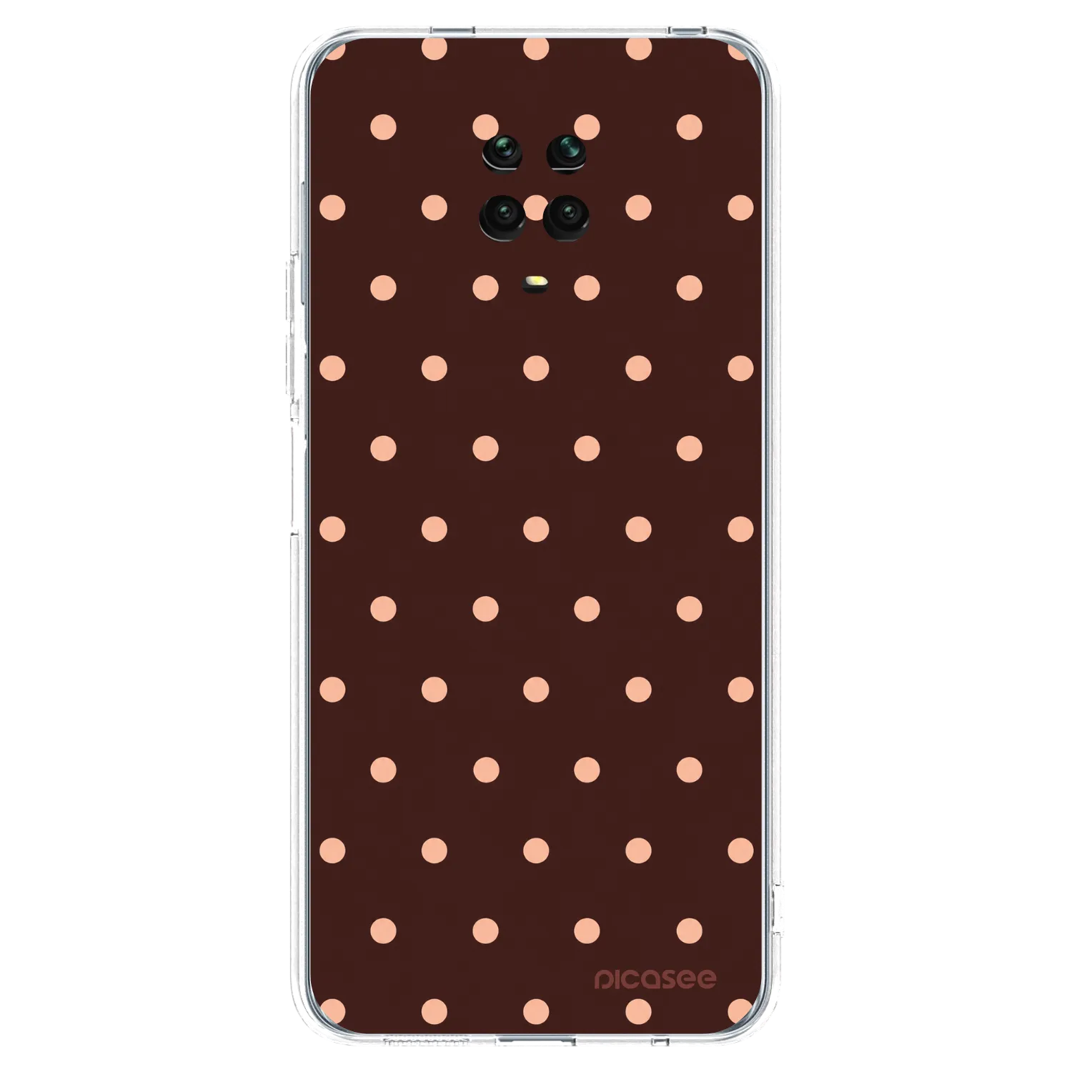 Picasee silikonska prozirna maskica za Xiaomi Redmi Note 9 Pro - Peach Dots & Chocolate