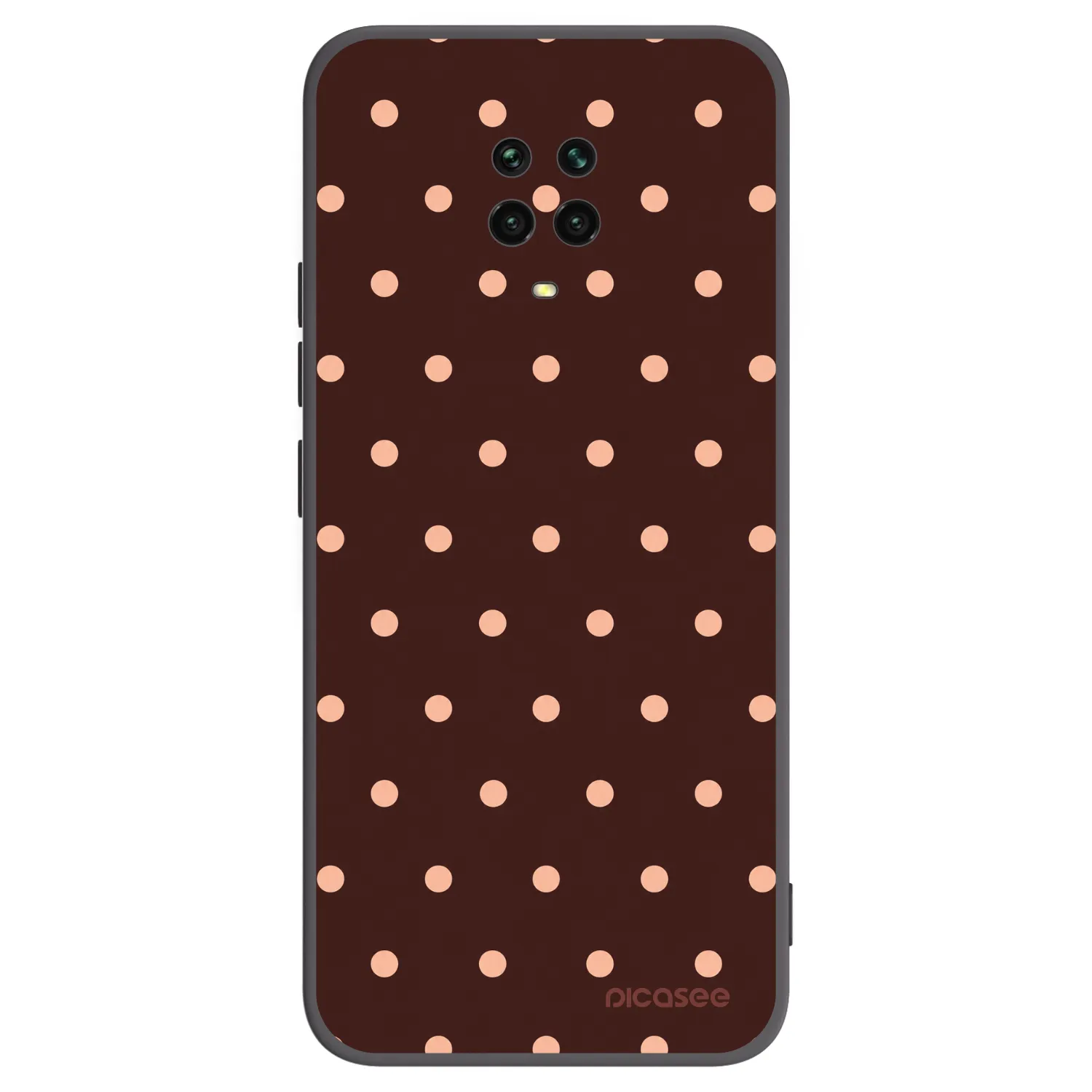 Picasee crna silikonska maskica za Xiaomi Redmi Note 9 Pro - Peach Dots & Chocolate