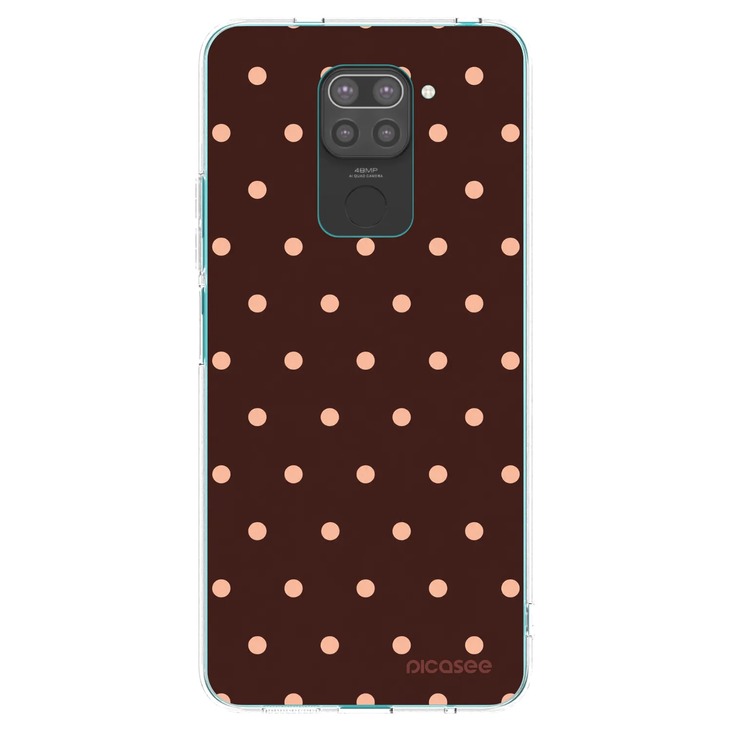 Picasee crna silikonska maskica za Xiaomi Redmi Note 9 - Peach Dots & Chocolate