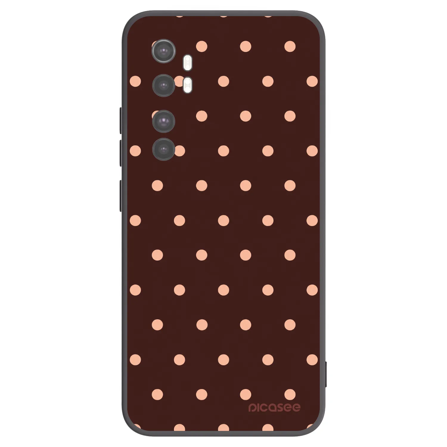 Picasee crna silikonska maskica za Xiaomi Mi Note 10 Lite - Peach Dots & Chocolate