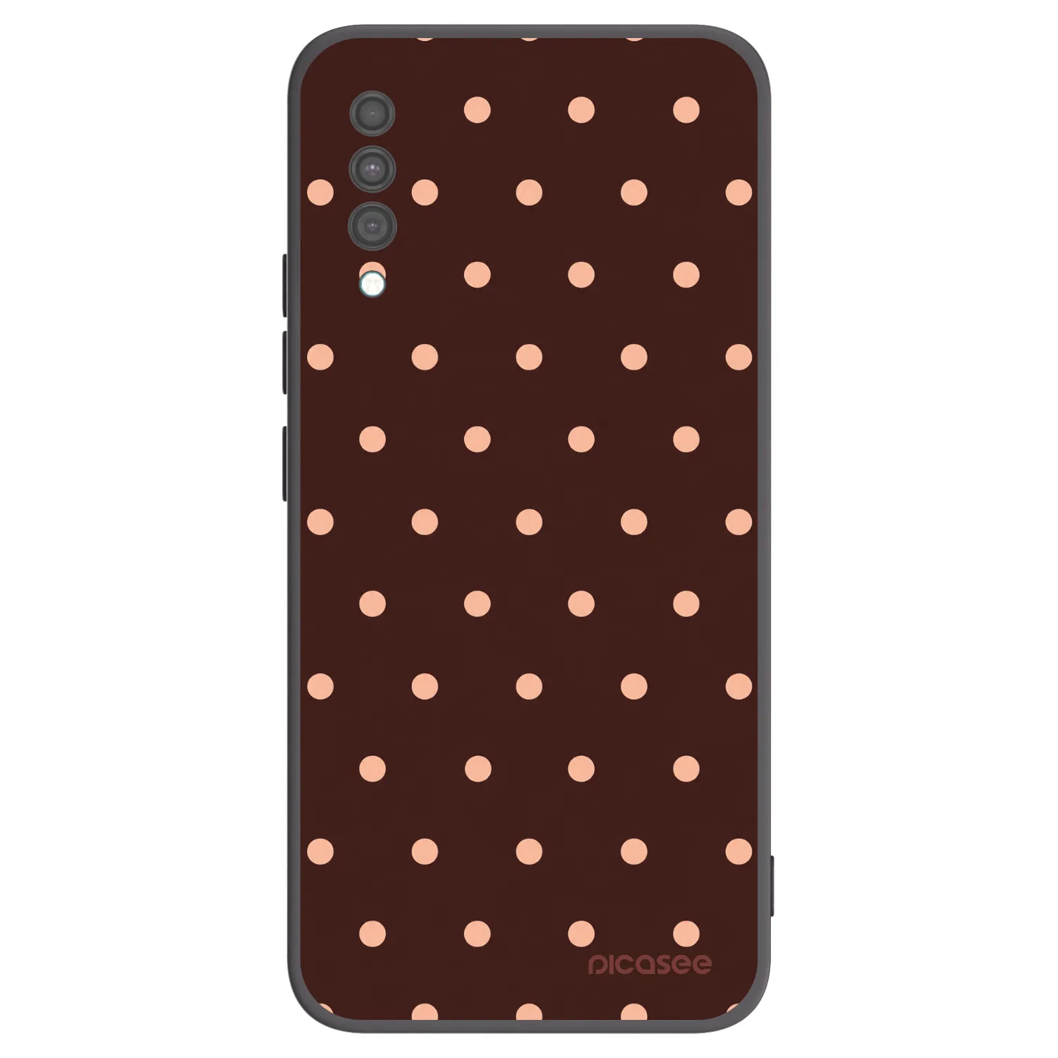 Picasee crna silikonska maskica za Samsung Galaxy A30s A307F - Peach Dots & Chocolate