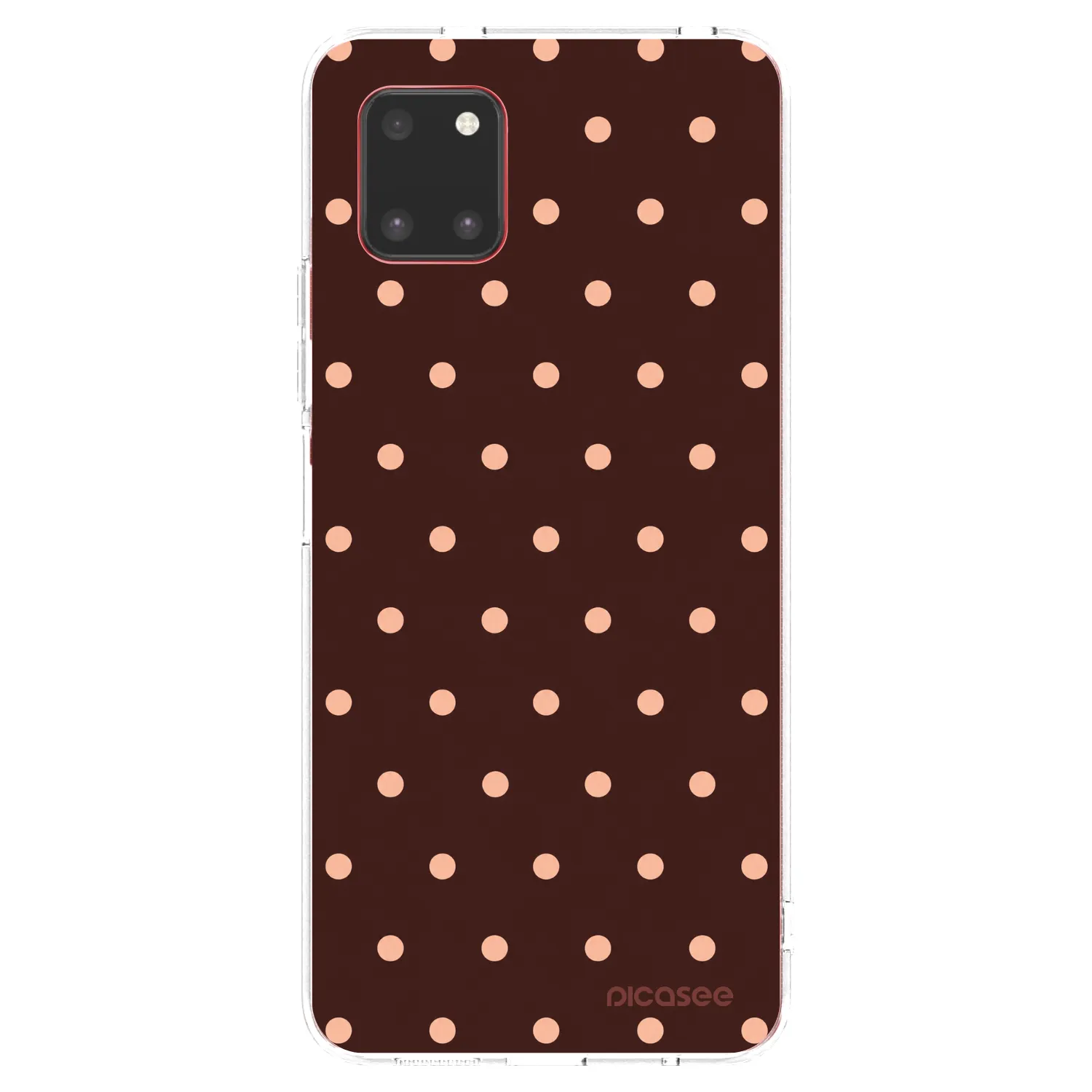 Picasee silikonska prozirna maskica za Samsung Galaxy Note 10 Lite N770F - Peach Dots & Chocolate