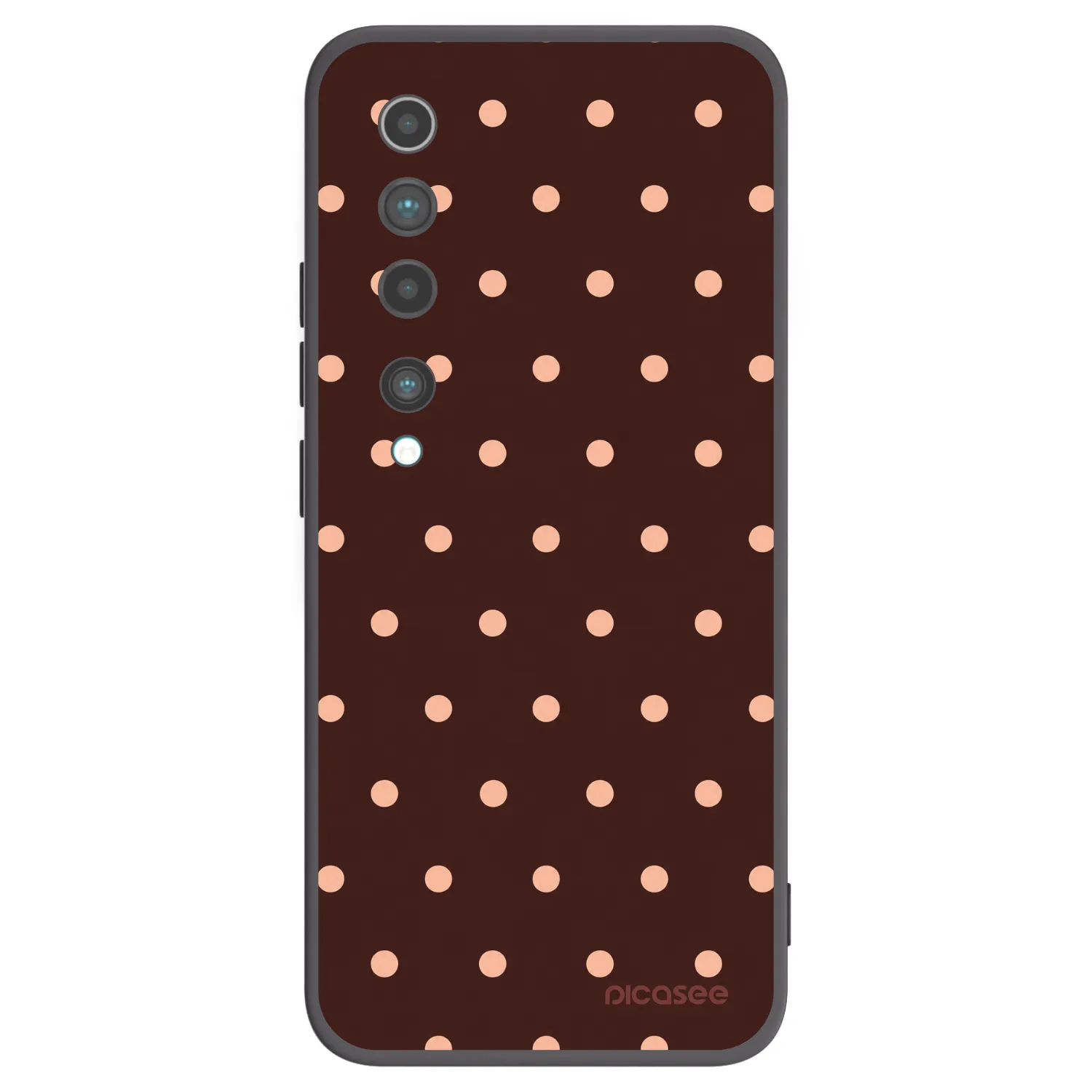Picasee crna silikonska maskica za Xiaomi Mi 10 - Peach Dots & Chocolate