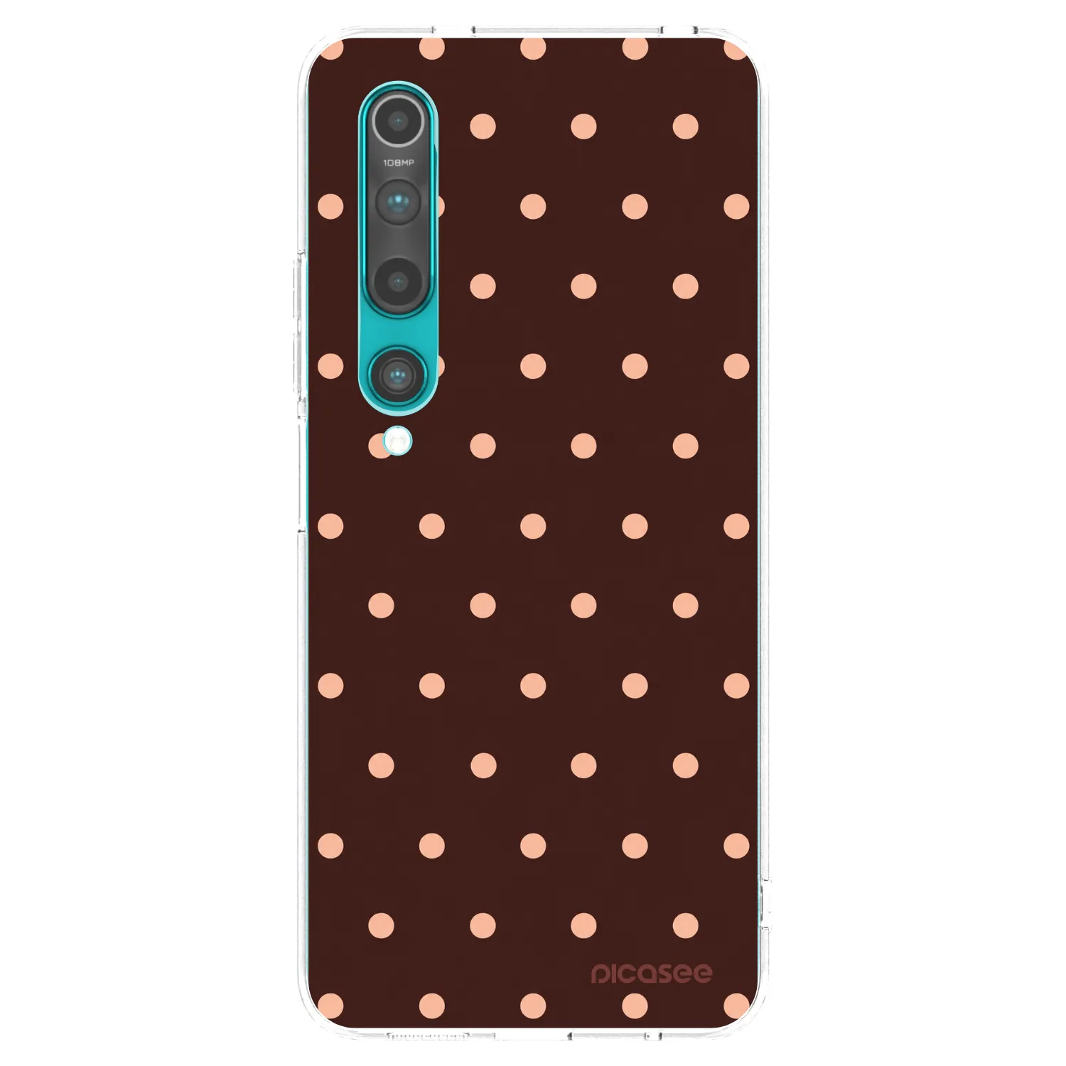 Picasee silikonska prozirna maskica za Xiaomi Mi 10 - Peach Dots & Chocolate