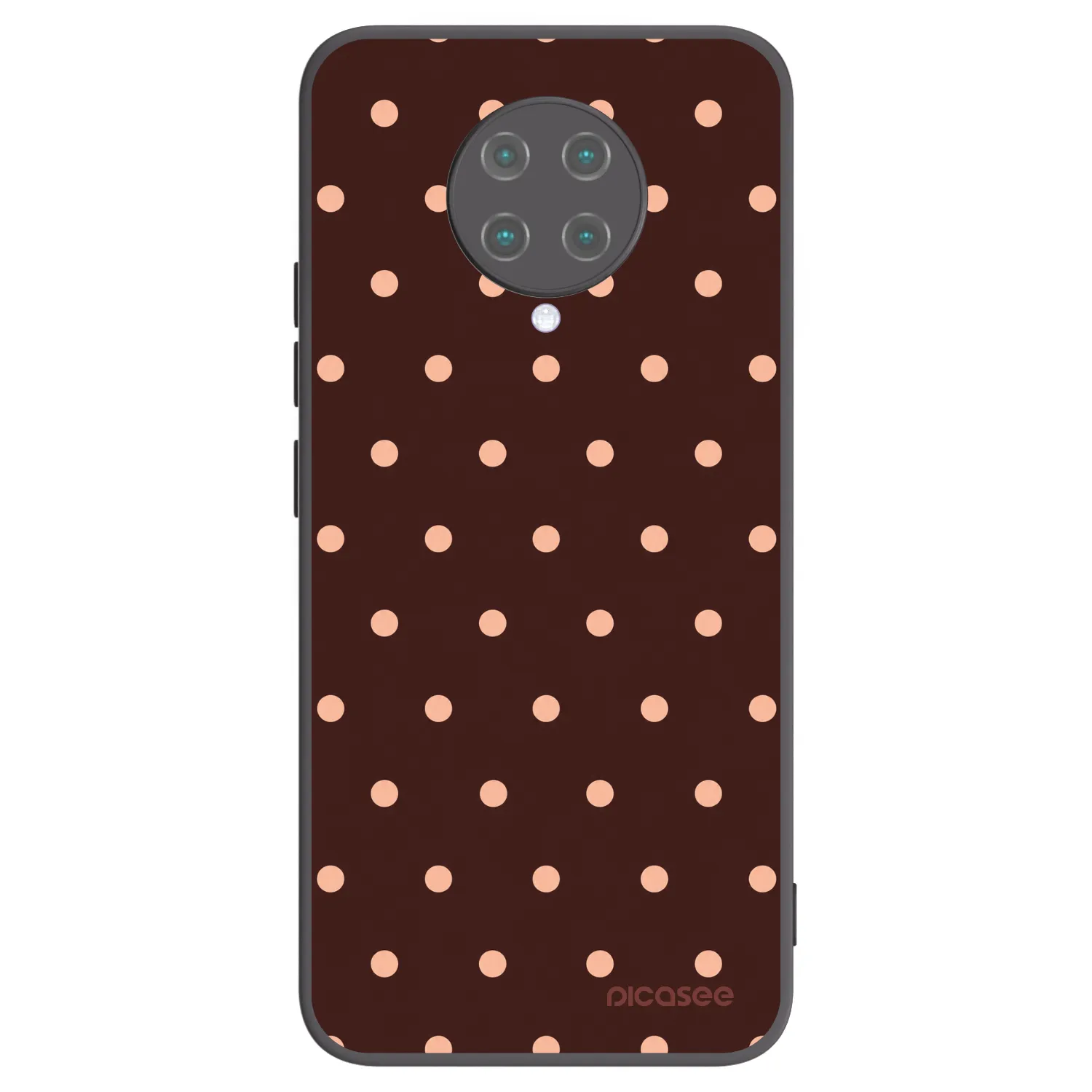 Picasee crna silikonska maskica za Xiaomi Poco F2 Pro - Peach Dots & Chocolate