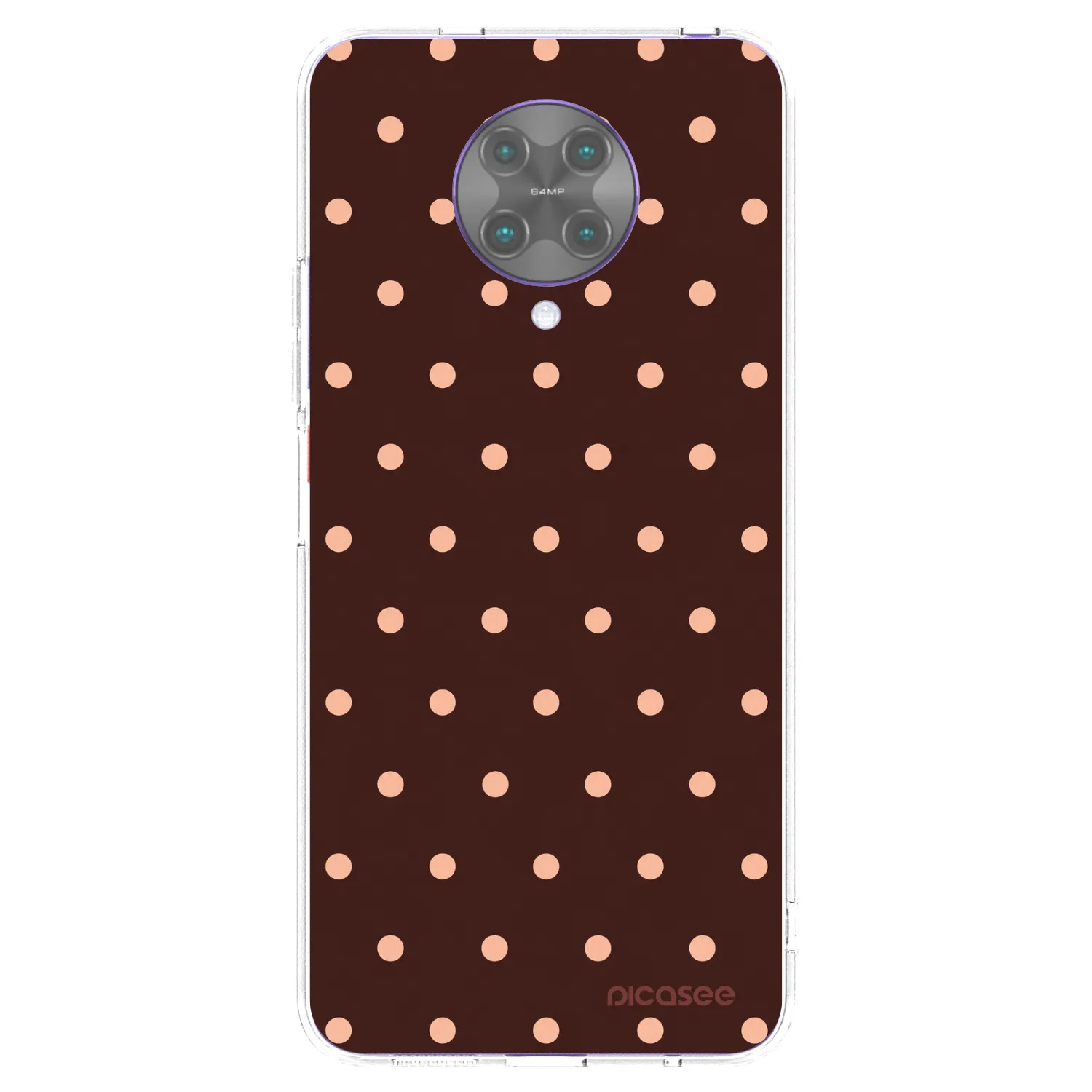 Picasee silikonska prozirna maskica za Xiaomi Poco F2 Pro - Peach Dots & Chocolate