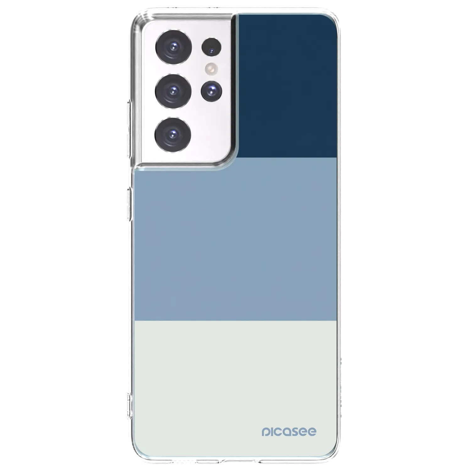 Picasee silikonska prozirna maskica za Samsung Galaxy S21 Ultra 5G G998B - Coastal Blue