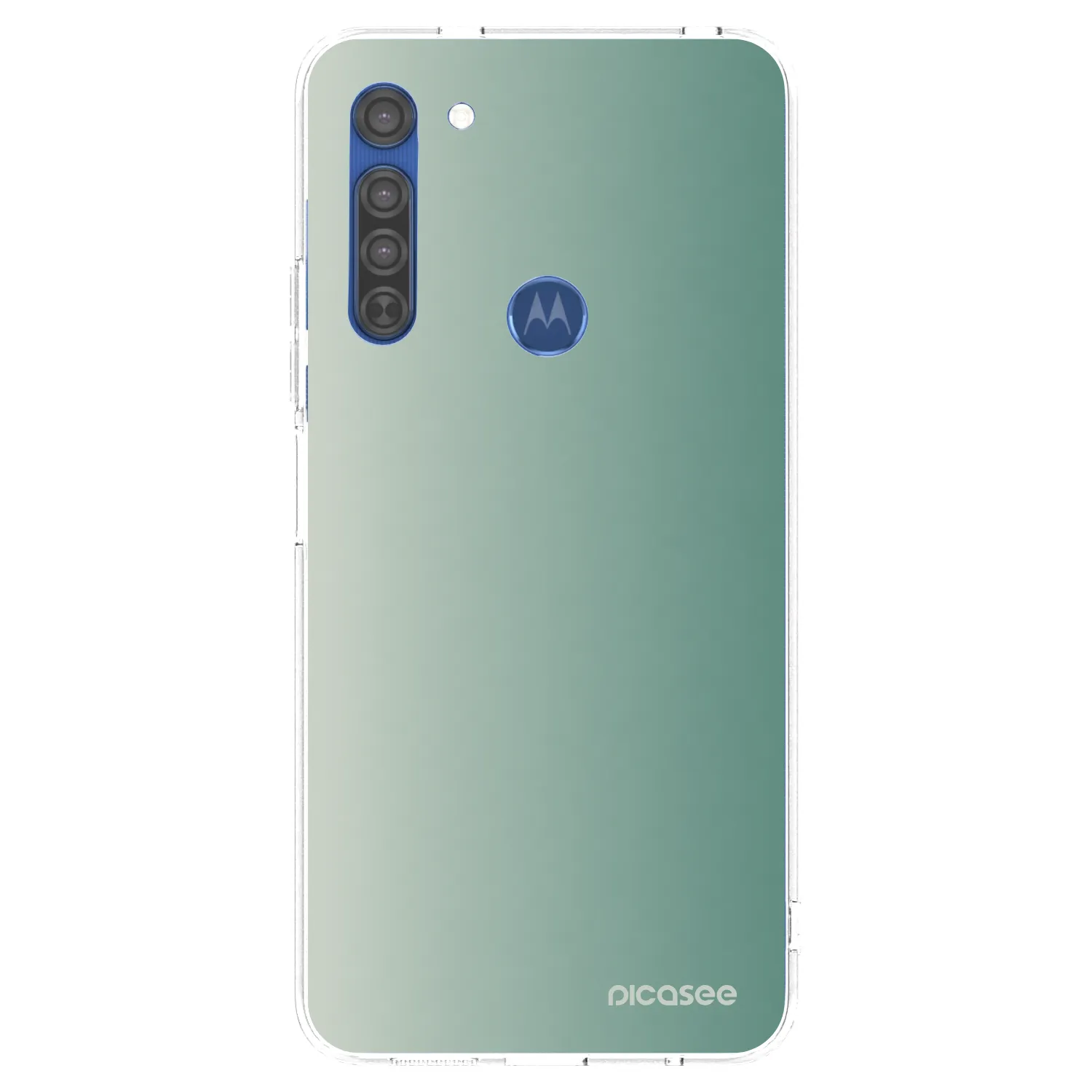 Picasee silikonska prozirna maskica za Motorola Moto G8 - Misty Sage
