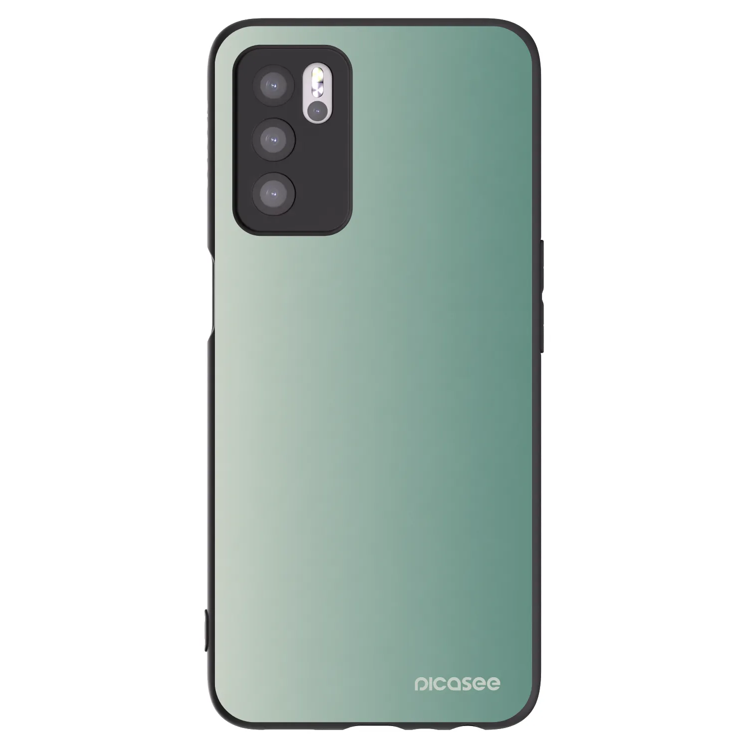Picasee crna silikonska maskica za OPPO A16 - Misty Sage