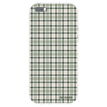 Picasee silikonska prozirna maskica za Apple iPhone 5/5S/SE - Sage Tartan