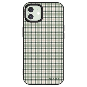 Picasee crna silikonska maskica za Apple iPhone 12 - Sage Tartan