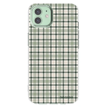 Picasee silikonska prozirna maskica za Apple iPhone 12 - Sage Tartan
