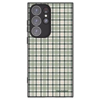 Picasee crna silikonska maskica za Samsung Galaxy S23 Ultra 5G - Sage Tartan