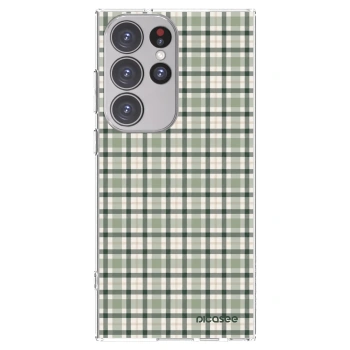 Picasee silikonska prozirna maskica za Samsung Galaxy S23 Ultra 5G - Sage Tartan