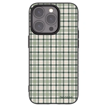 Picasee crna silikonska maskica za Apple iPhone 15 Pro - Sage Tartan