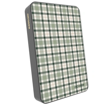Picasee Prijenosni punjač s MagSafe 10 000 mAh Sivo - Sage Tartan