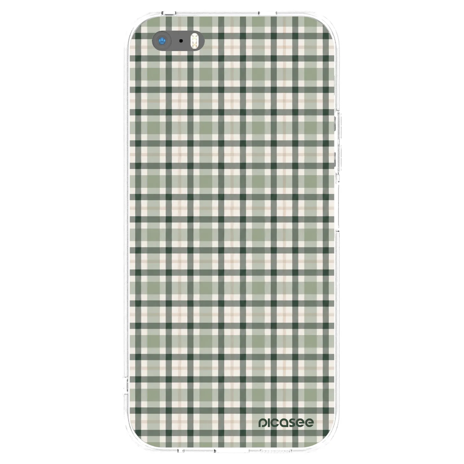 Picasee silikonska prozirna maskica za Apple iPhone 5/5S/SE - Sage Tartan